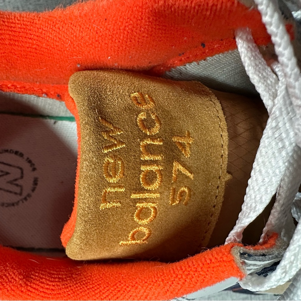 New Balance 574 with Orange and Tan Accents - Picture 7 of 8